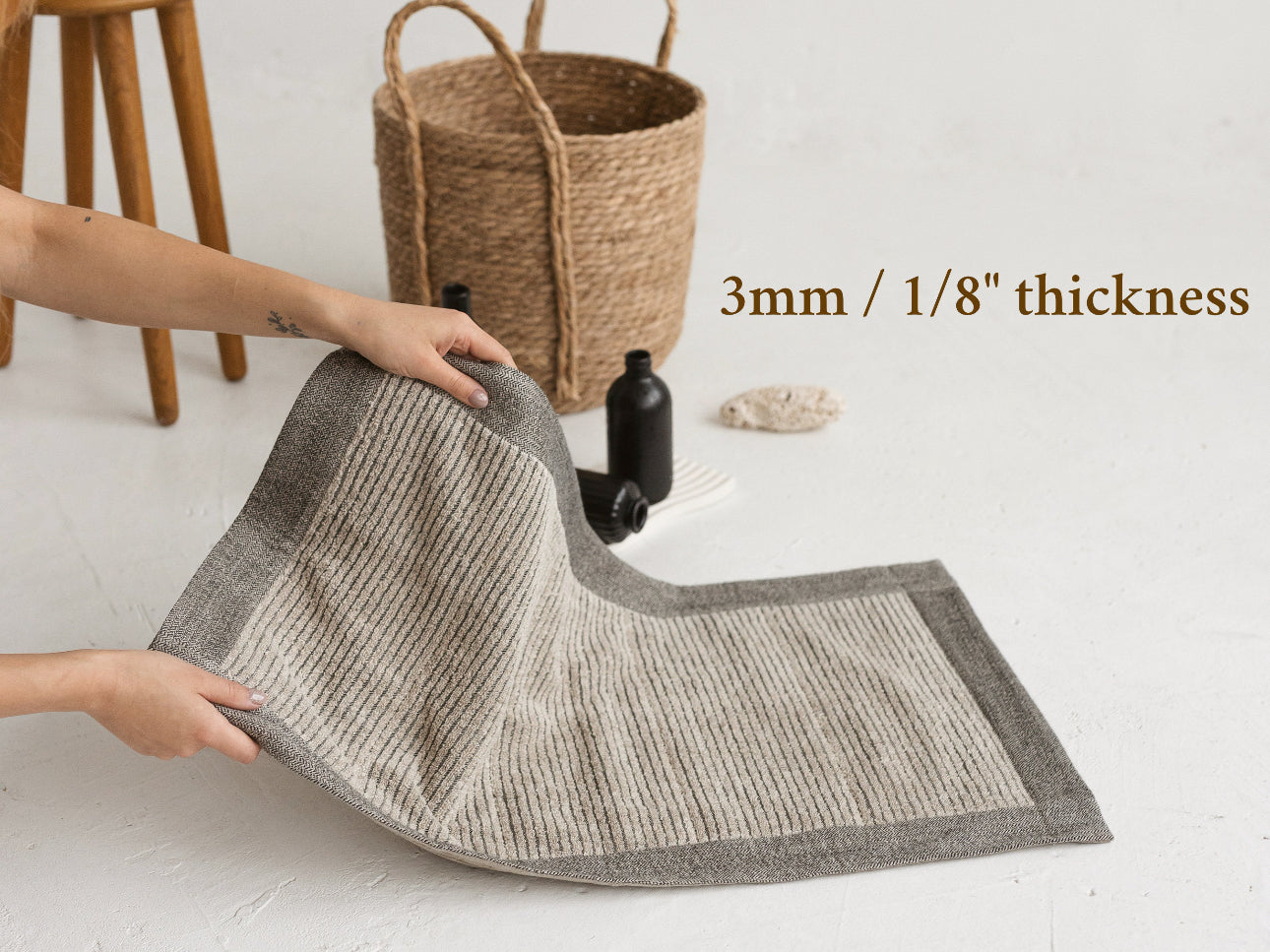 Linen Bathroom Rug