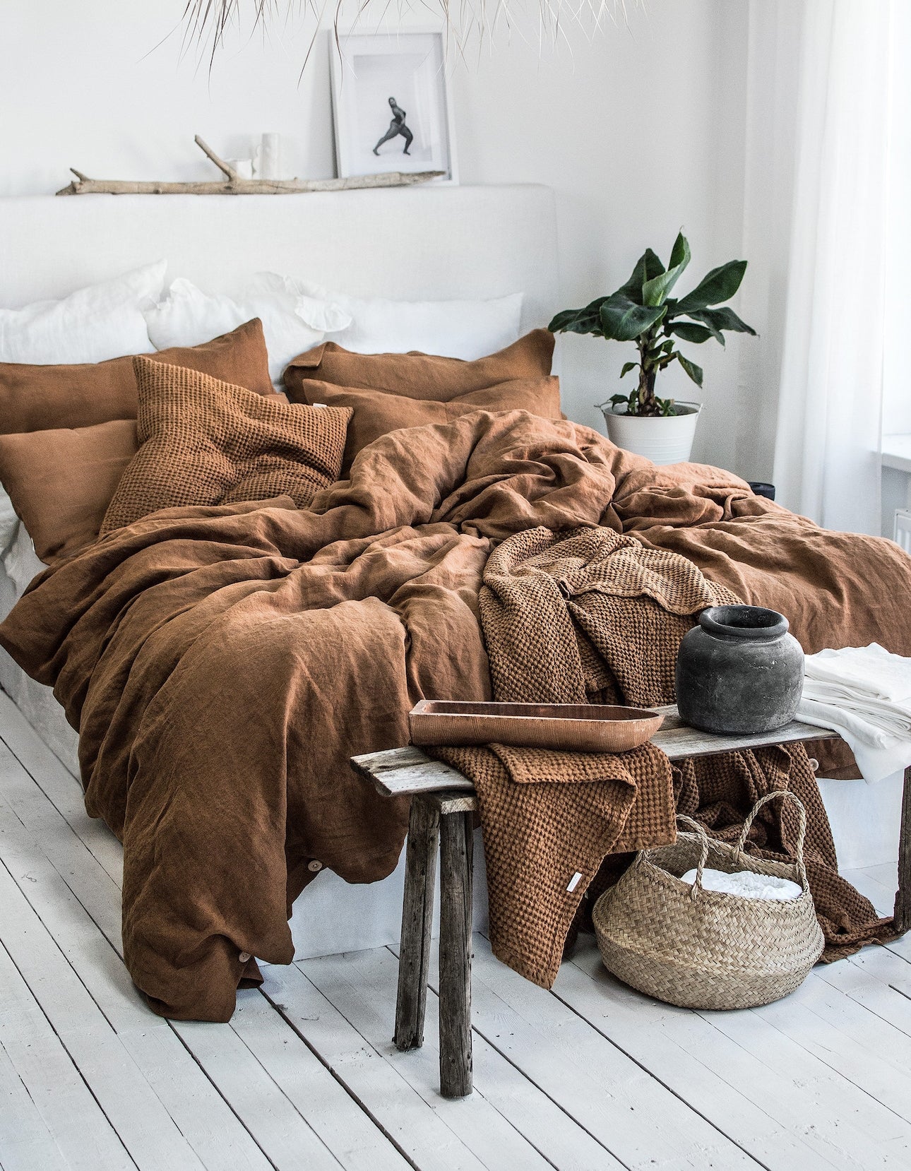 Linen Bedding set in Tobacco