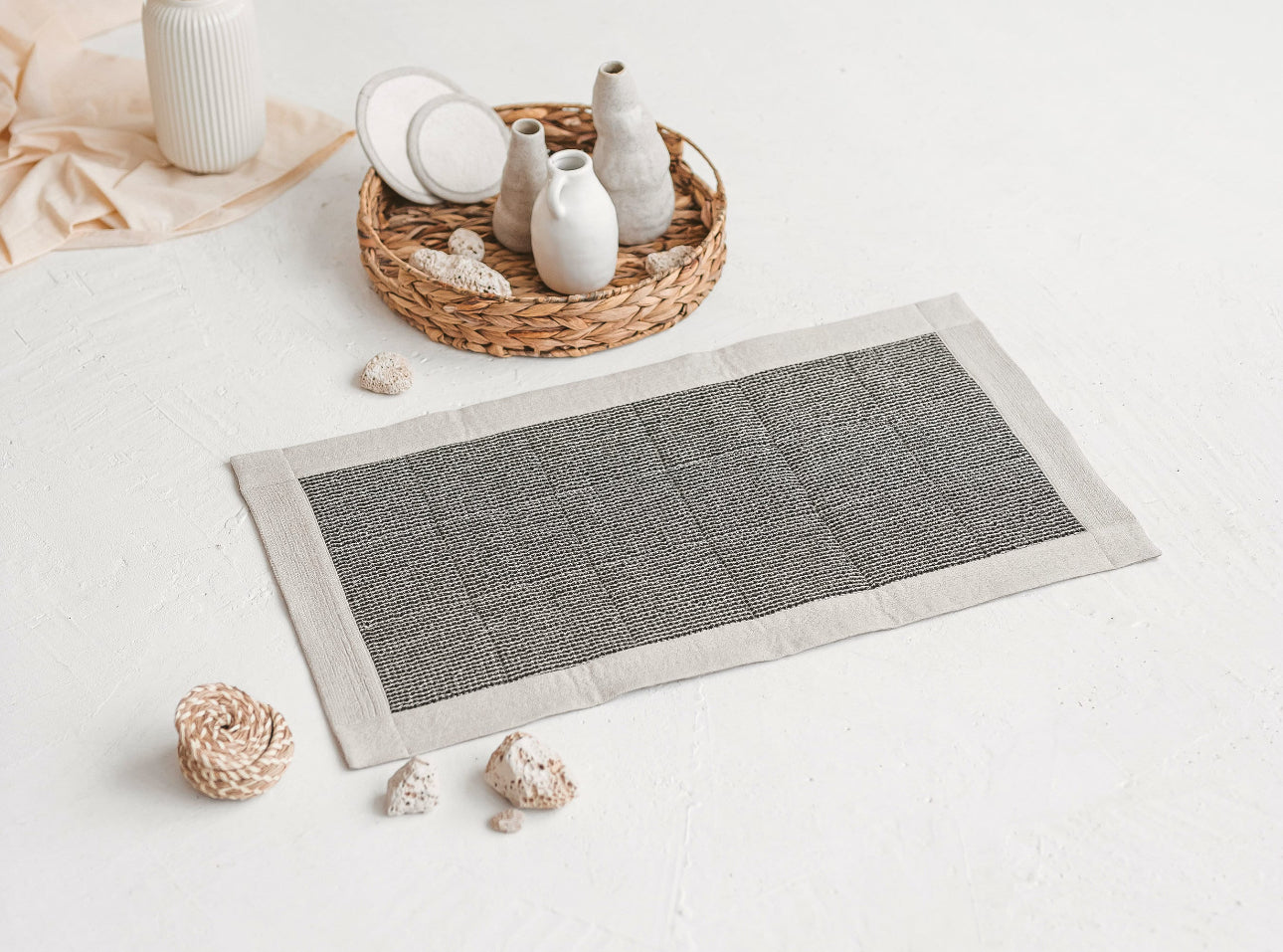 Linen Bathroom Rug