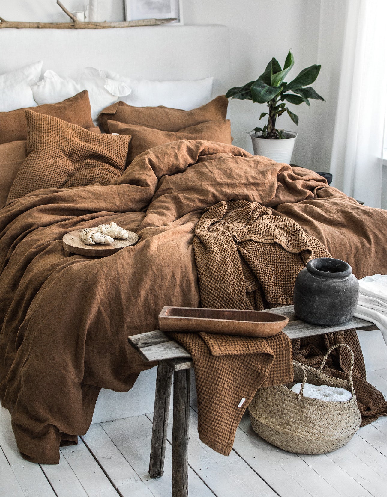 Linen Bedding set in Tobacco