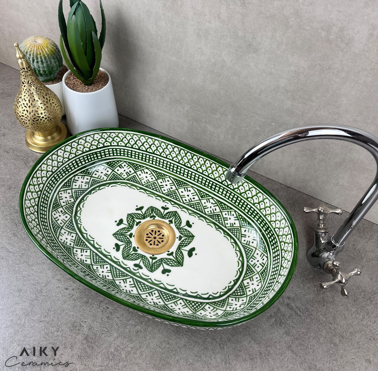 An Oval Moroccan Ceramic Sink