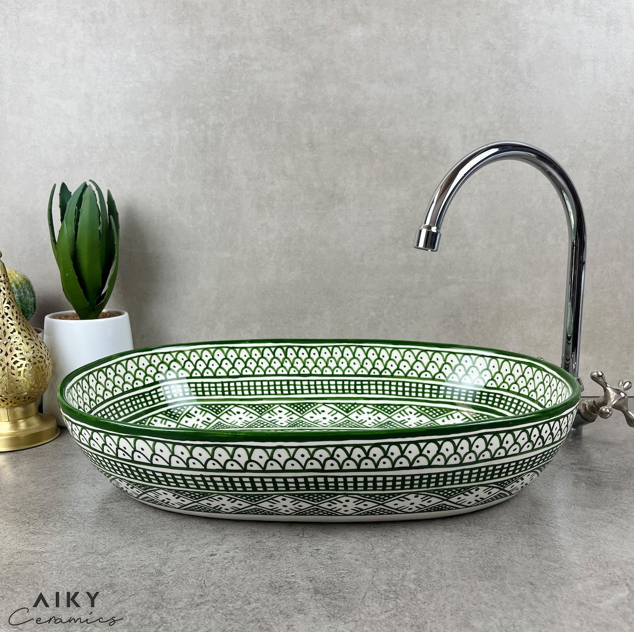 An Oval Moroccan Ceramic Sink