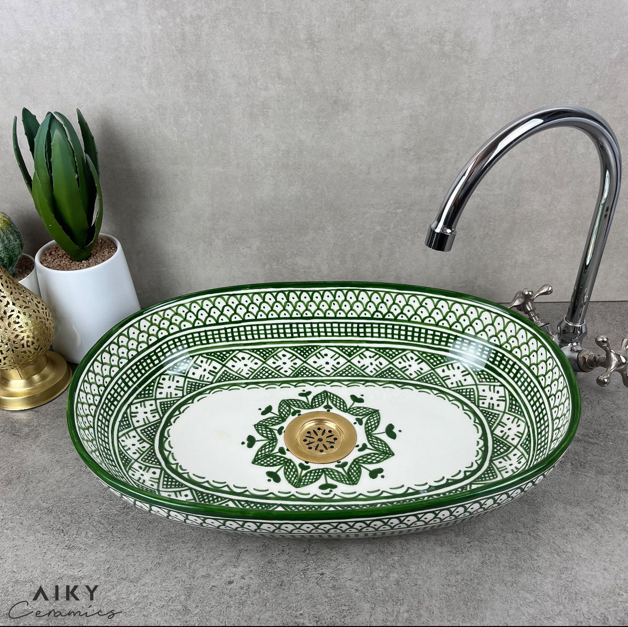 An Oval Moroccan Ceramic Sink