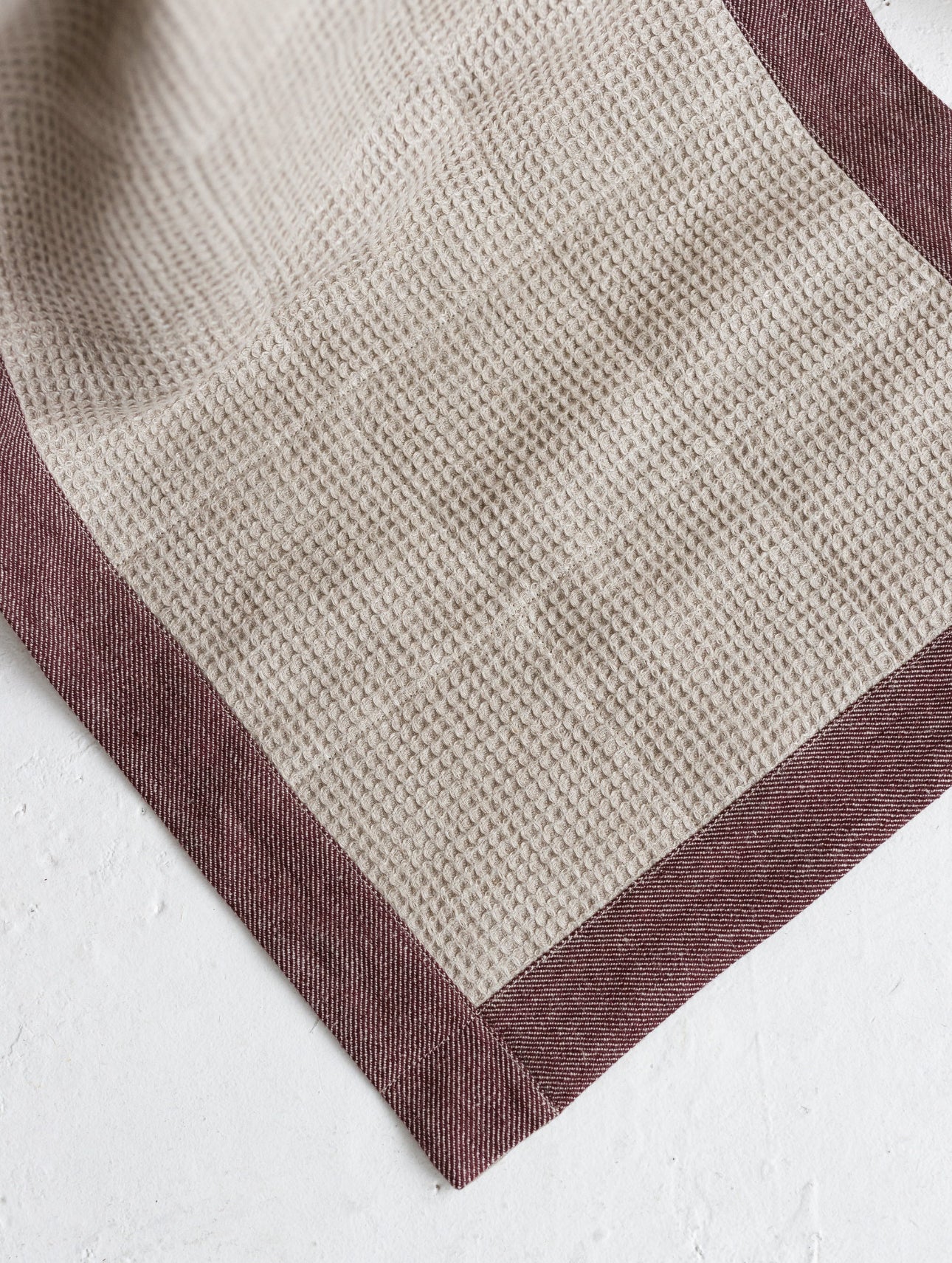 Burgundy Linen Bathroom mat