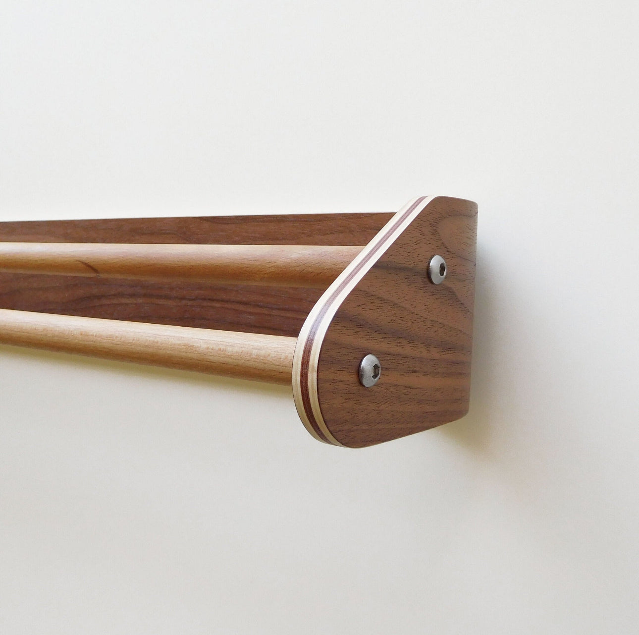 Wooden towel bar