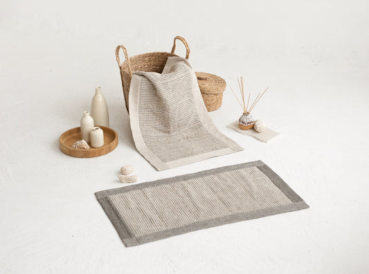 Linen Bathroom Rug