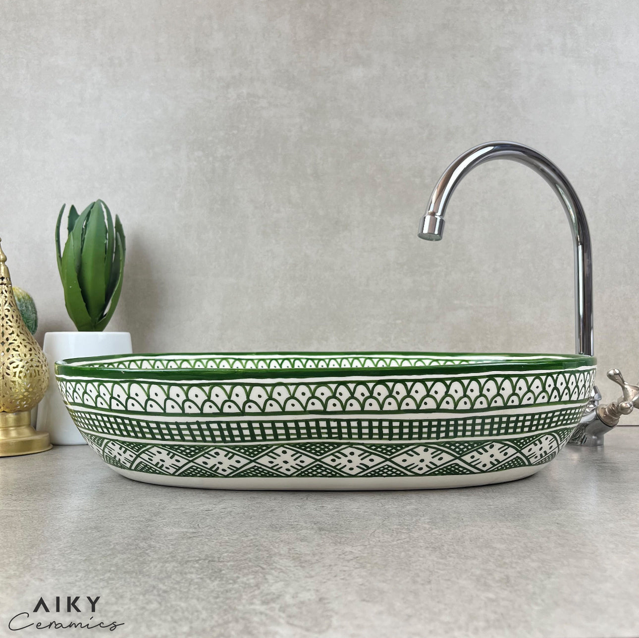 An Oval Moroccan Ceramic Sink