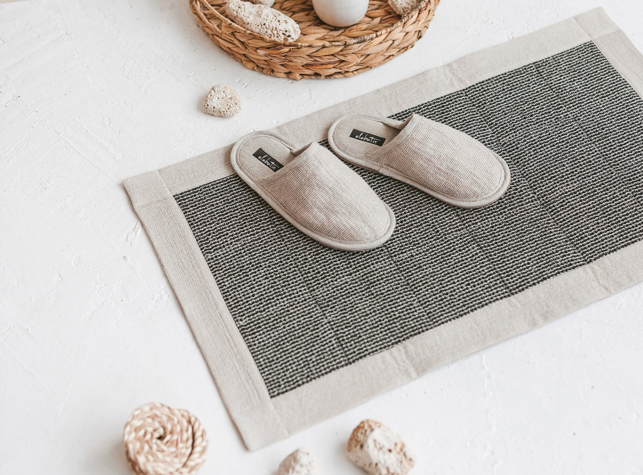 Linen Bathroom Rug