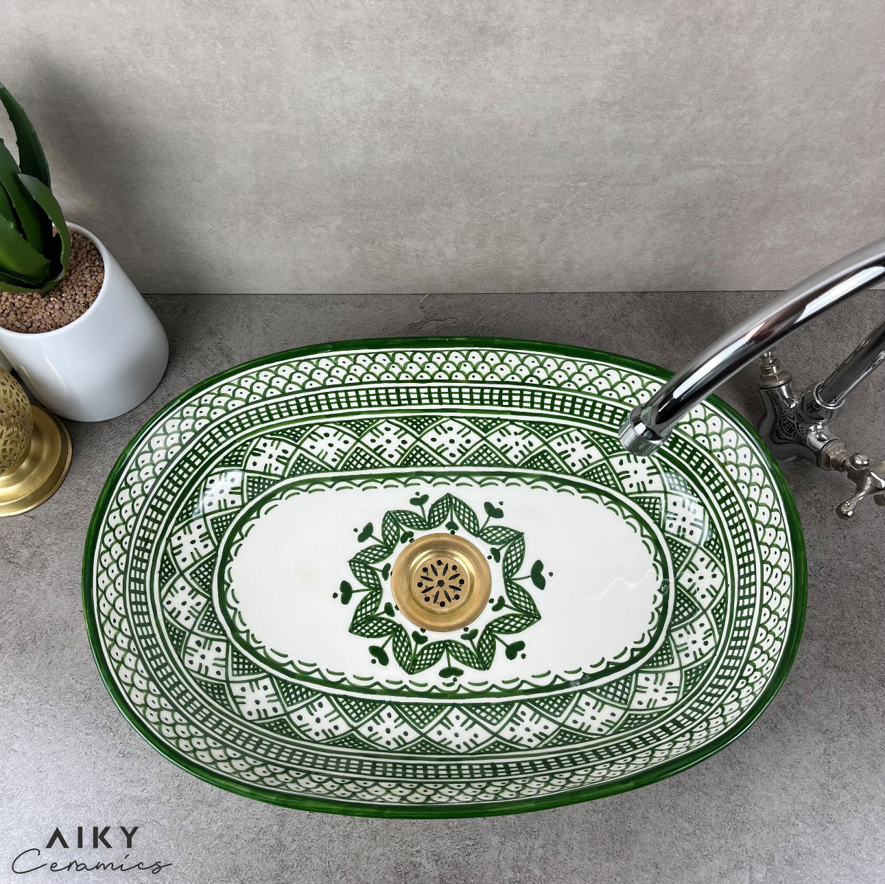 An Oval Moroccan Ceramic Sink