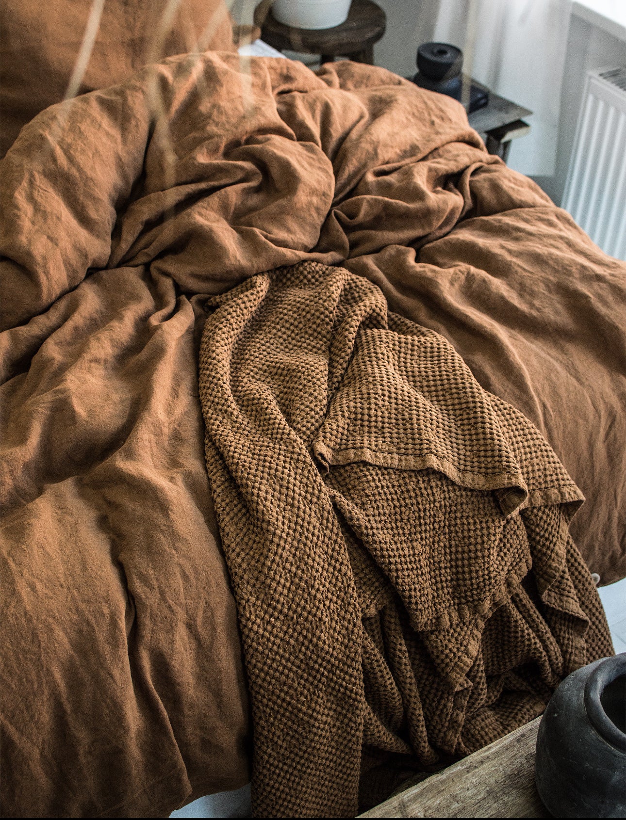 Linen Bedding set in Tobacco