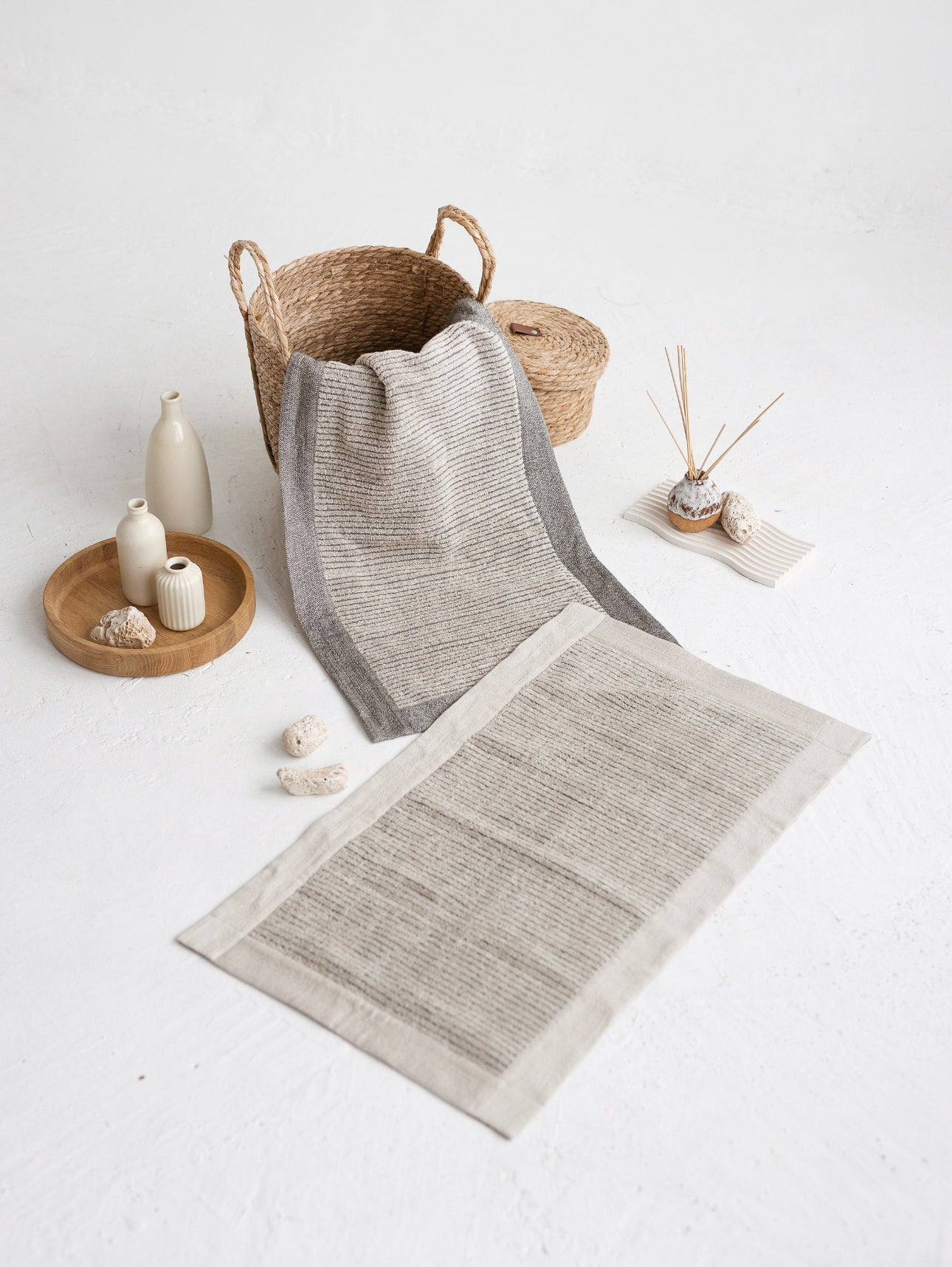 Linen Bathroom Rug