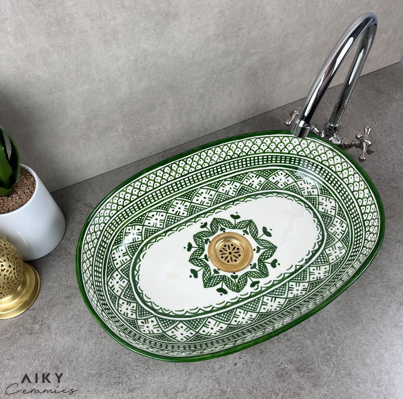 An Oval Moroccan Ceramic Sink