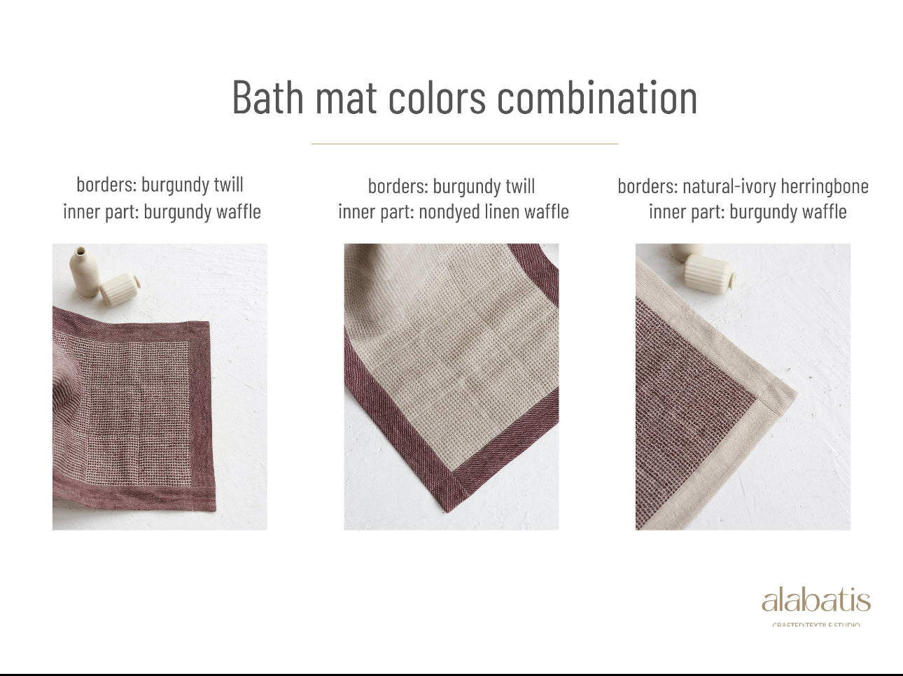 Burgundy Linen Bathroom mat