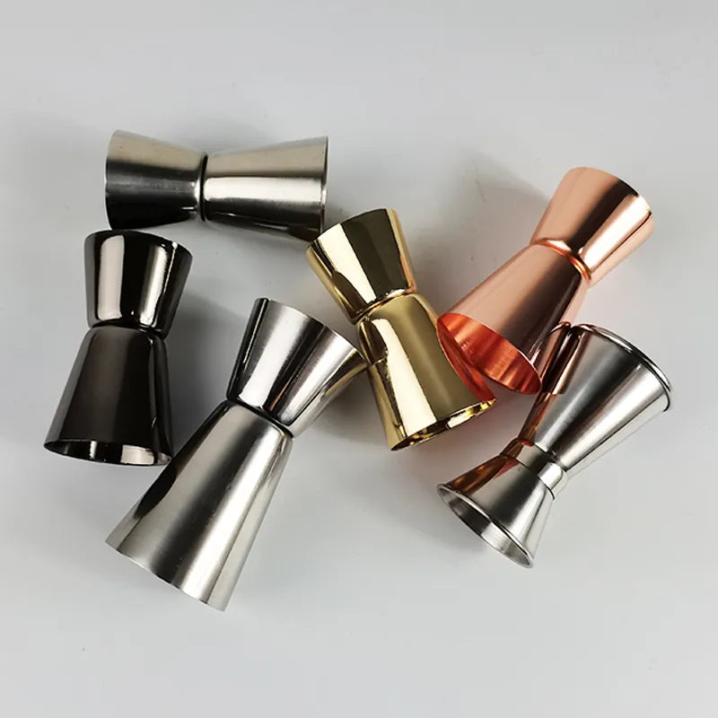 15-30ml 25-50ml Silver Black Rose Gold Double Jigger 4 Colour Measure Cup Cocktail Drink Wine Shaker Stainless Bar Accessories