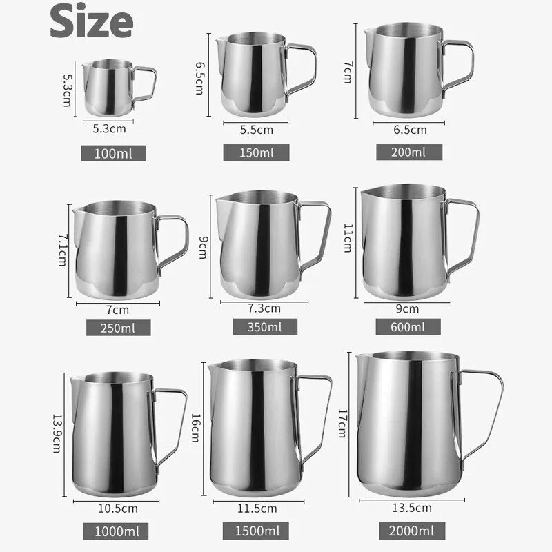 Non Stick Stainless Steel Milk Frothing Pitcher Espresso Coffee Barista Craft Latte Cappuccino Cream Frothing Jug Pitcher