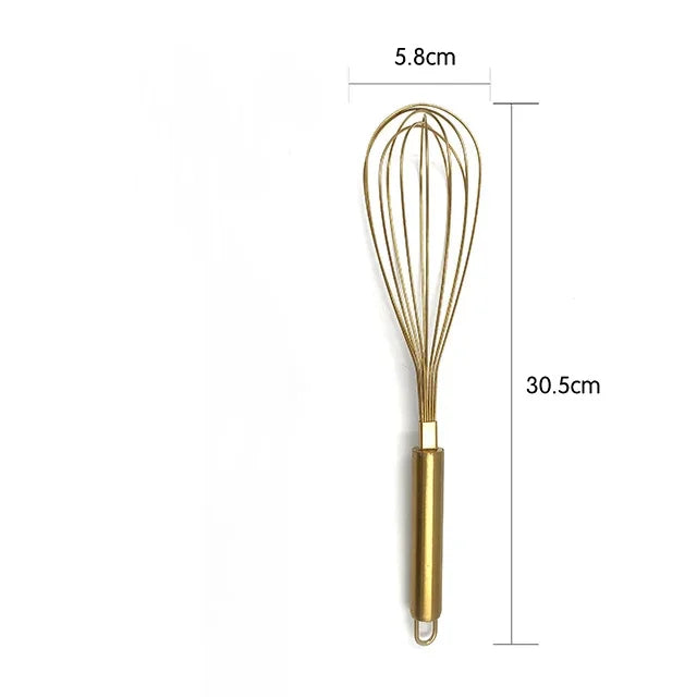 Gold Stainless Steel Hand Whisk