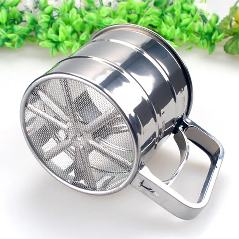 Stainless Steel Mesh Crank Flour Sifter