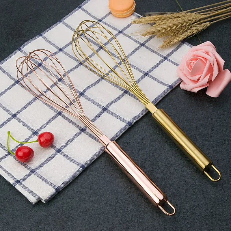 Gold Stainless Steel Hand Whisk