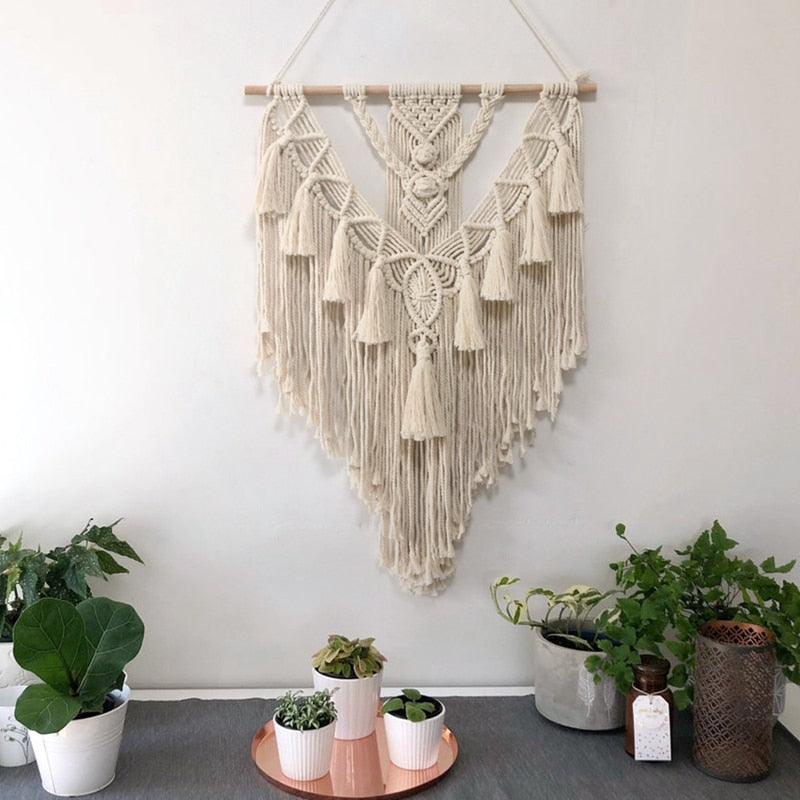 Macrame Wall Hanging Handwoven Bohemian Cotton Rope Boho Tapestry Home Decor Boho Bohemian Woven Tapestry Wall Art Macrame Decor